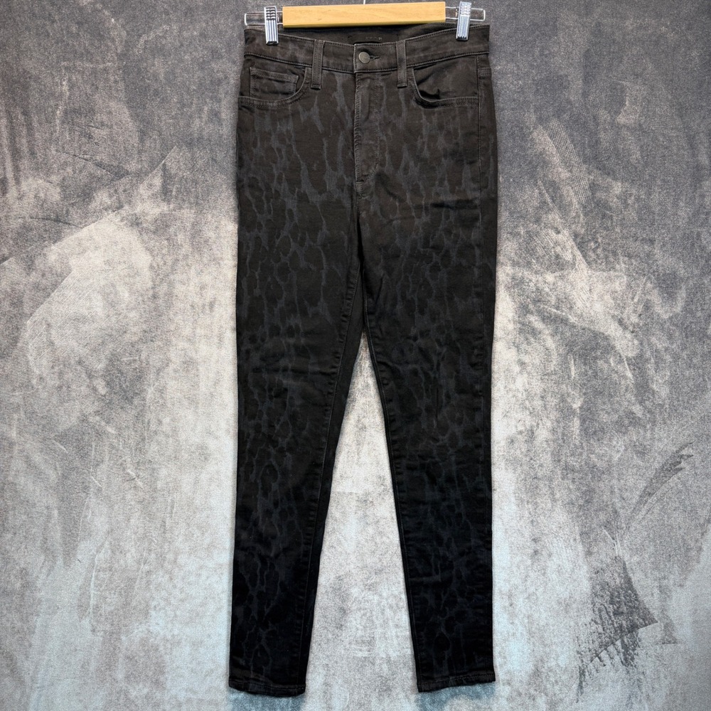 Joe's Jeans The Charlie Womens 26 Black Cotton High Rise Skinny Ankle Leopard